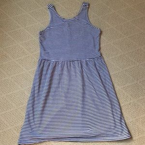 A white and black striped dress